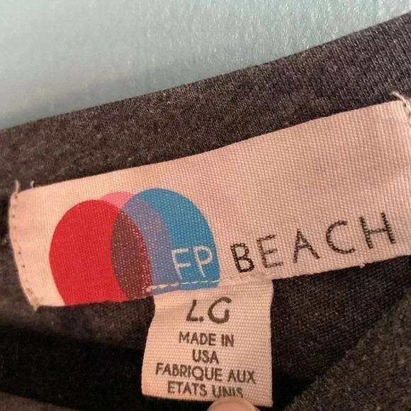 Freepeople Beach gray short sleeve shorts romper - open back - large - Picture 2 of 8